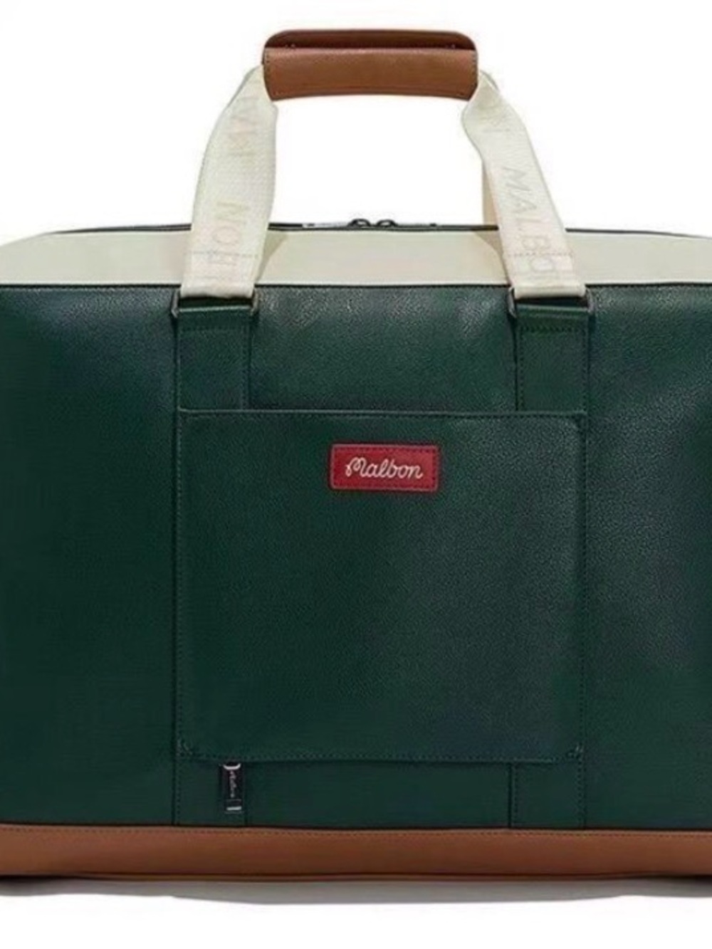 Malbon duffel bag green and white.